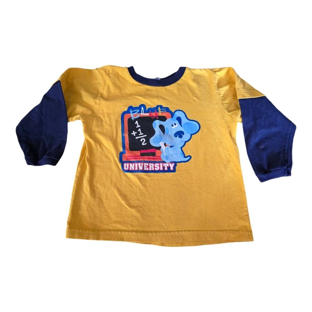 Vintage Nickelodeon Blues Clues Blue University School Long Sleeve Shirt SZ 5T